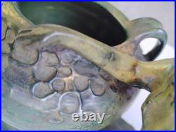 VASE Ancien Chien Céramique irisée Art Nouveau