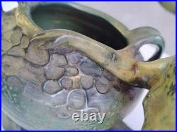 VASE Ancien Chien Céramique irisée Art Nouveau