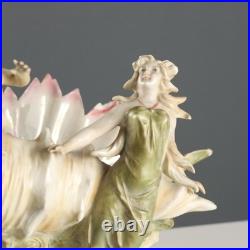 Vase Ancien Art Nouveau Coquille Porcelaine XIXe-XXe Siècle Original