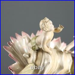 Vase Ancien Art Nouveau Coquille Porcelaine XIXe-XXe Siècle Original