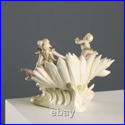 Vase Ancien Art Nouveau Coquille Porcelaine XIXe-XXe Siècle Original