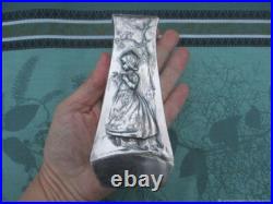 Vase Décoratif Ancien mètal Argenté Art Nouveau