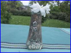 Vase Décoratif Ancien mètal Argenté Art Nouveau