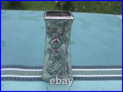 Vase Décoratif Ancien mètal Argenté Art Nouveau