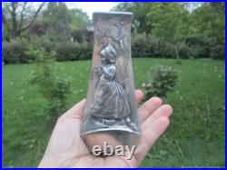 Vase Décoratif Ancien mètal Argenté Art Nouveau