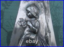 Vase Décoratif Ancien mètal Argenté Art Nouveau