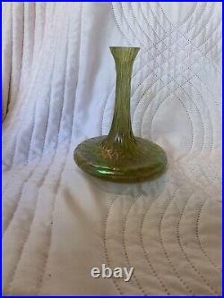 Vase ancien art nouveau jaune irisé, très belle forme