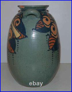 Vase ancien en terre cuite émaillée art nouveau Paul Jacquet