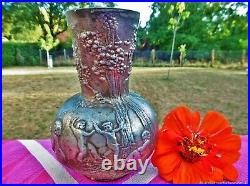 Vase décoratif ancien étain Art Nouveau