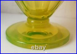 Vase jugendstil moser karlsbad ouraline vert jaune ancien art deco nouveau 1900