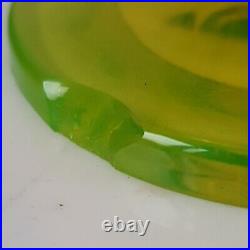 Vase jugendstil moser karlsbad ouraline vert jaune ancien art deco nouveau 1900