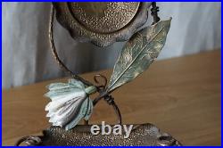 Vide poche ancien porte montre métal fleurs art nouveau