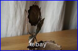 Vide poche ancien porte montre métal fleurs art nouveau