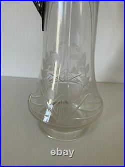 WMF ancien pichet Art Nouveau jugendstil pitcher claret cristal silver plated